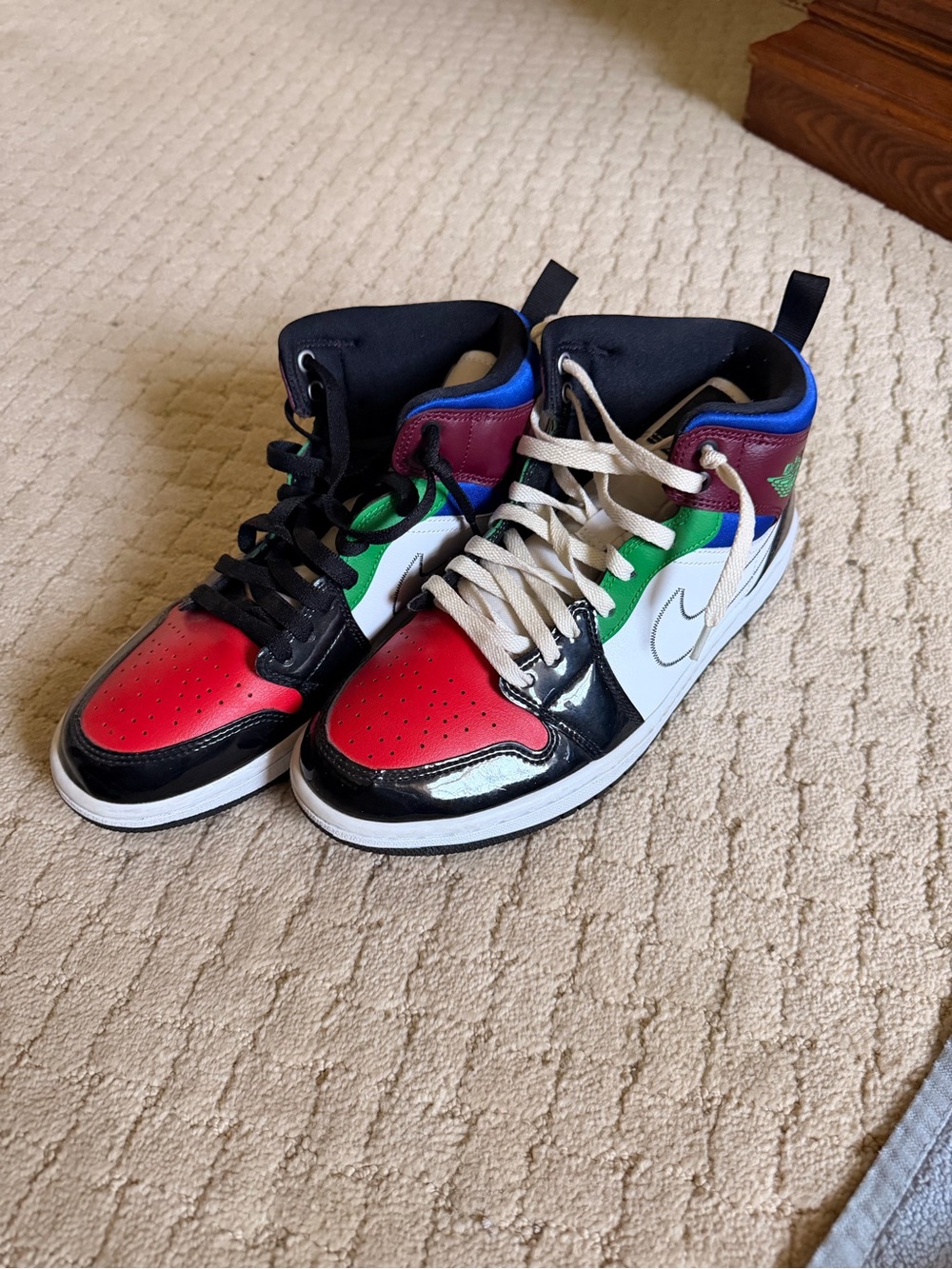 Jordan 1’s Multicolor High-Top Sneakers - Red, Green, Blue, Black, White